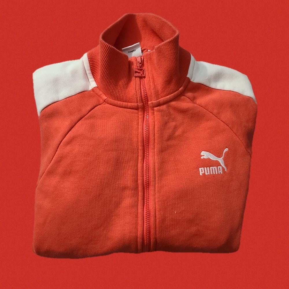 PUMA Red zip-up Womens Sweatshirt
